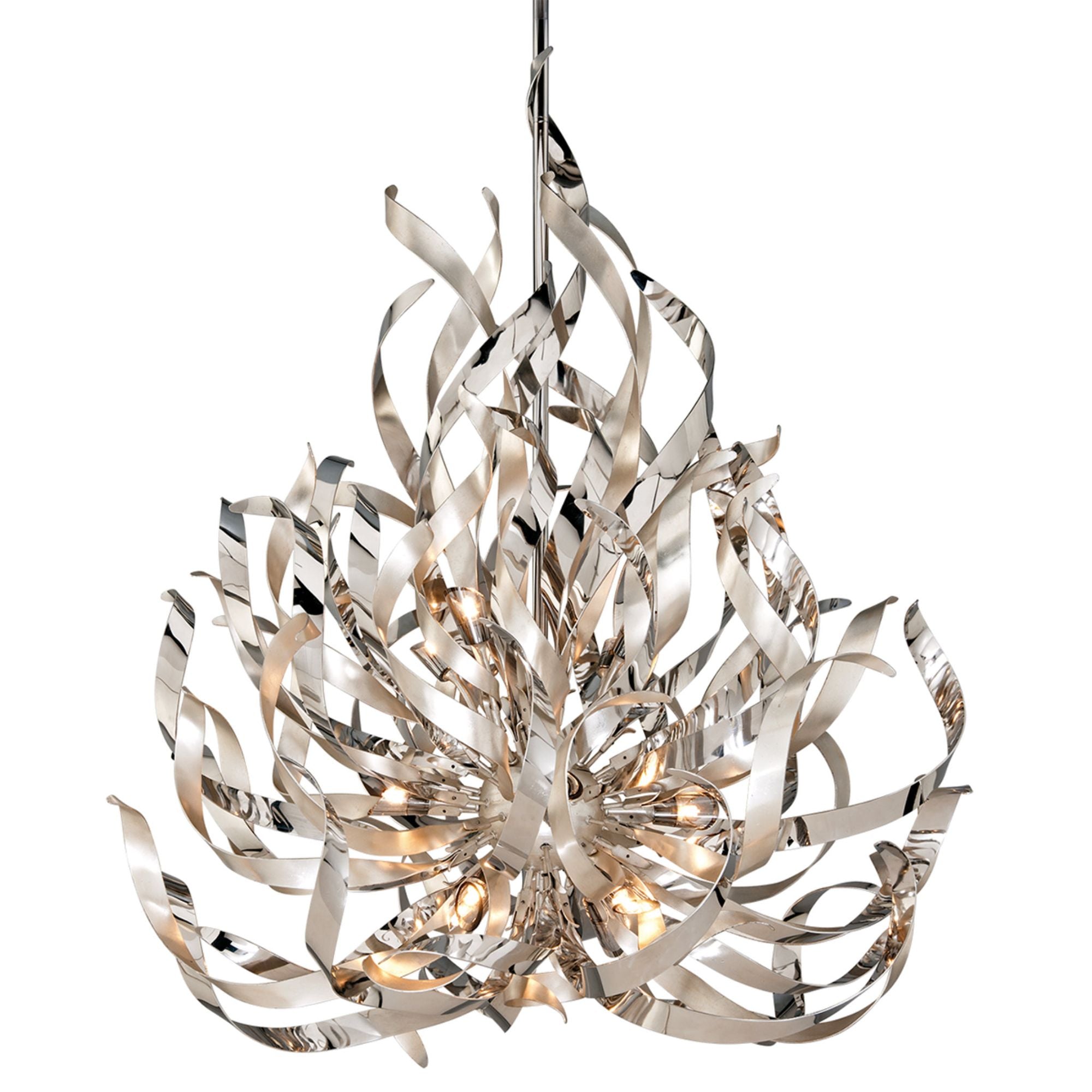 Graffiti 12-Light Chandelier in Silver Leaf/Stainless Steel 44W x 48H