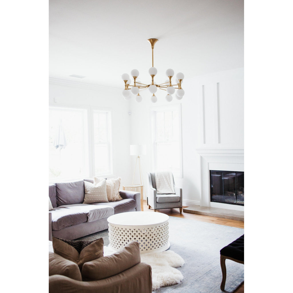 Astoria 20-Light Chandelier in Aged Brass 36L x 36W x 13.5H