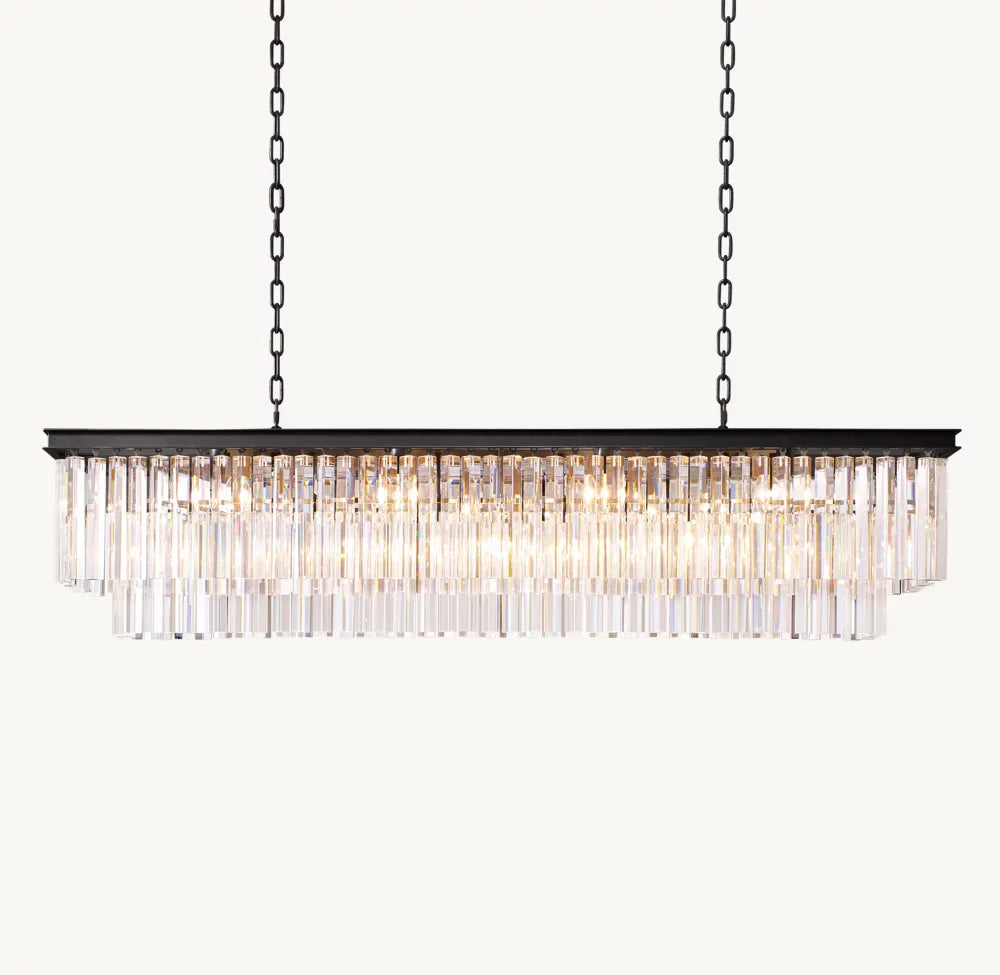 1920s Odeon Rectangular Chandelier 59"