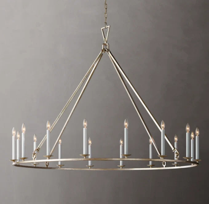 19TH C. ENGLISH OPENWORK ROUND CHANDELIER 60"