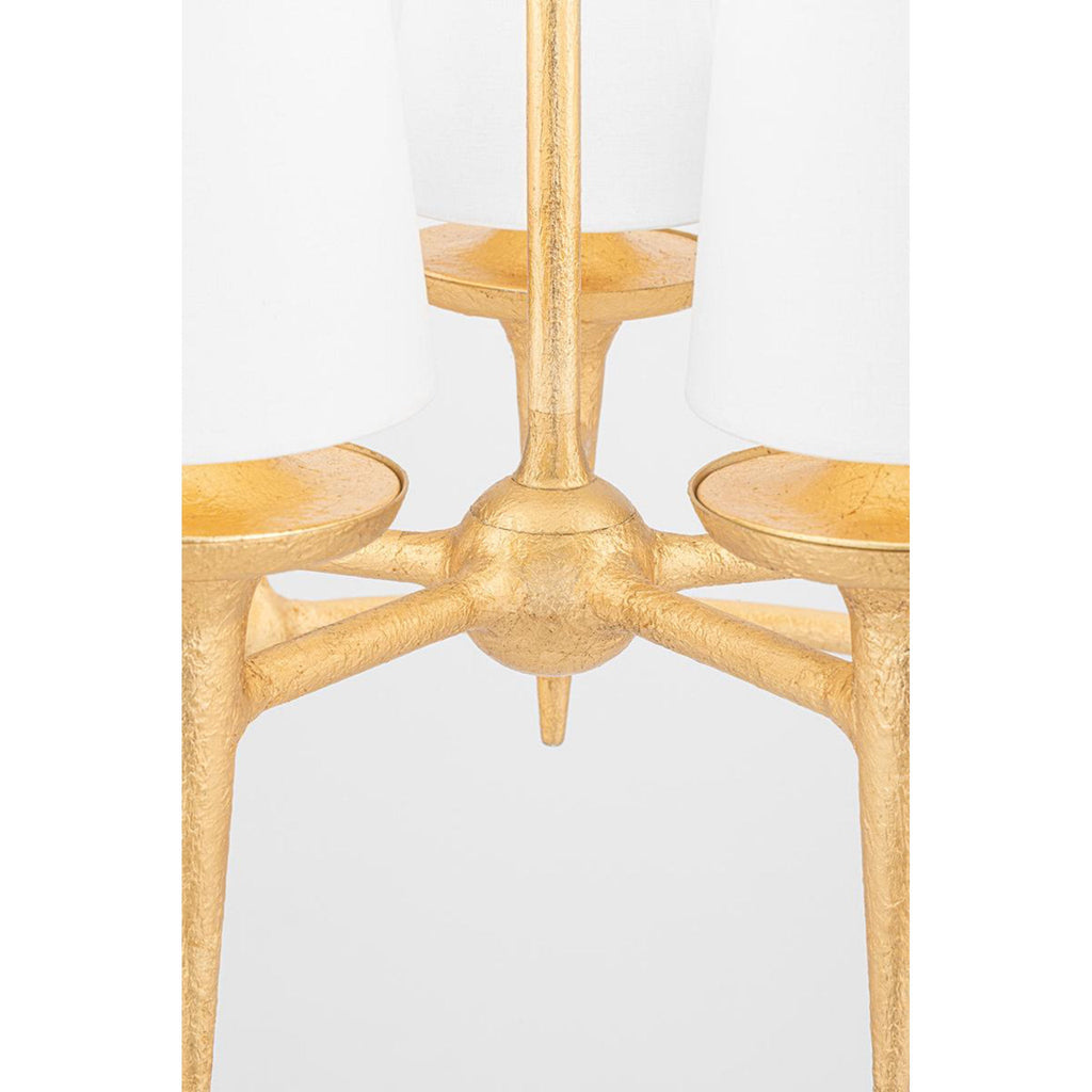 Torch 8-Light Chandelier in White Plaster 48L x 48W x 30.5H