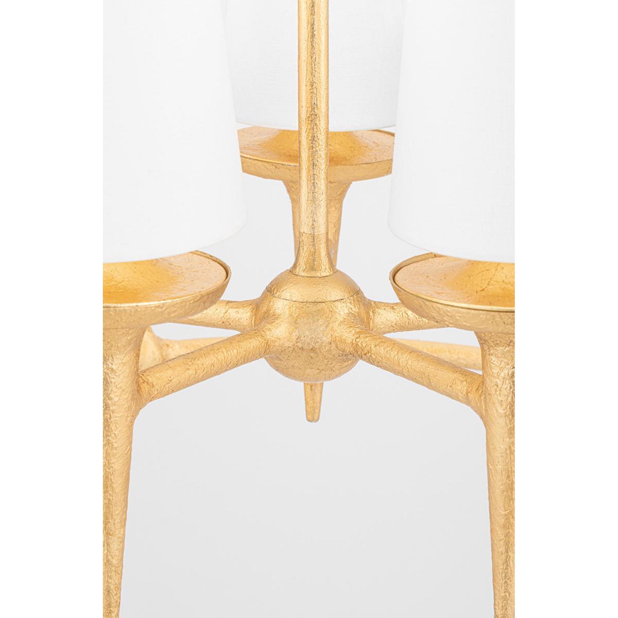 Torch 8-Light Chandelier in White Plaster 48L x 48W x 30.5H