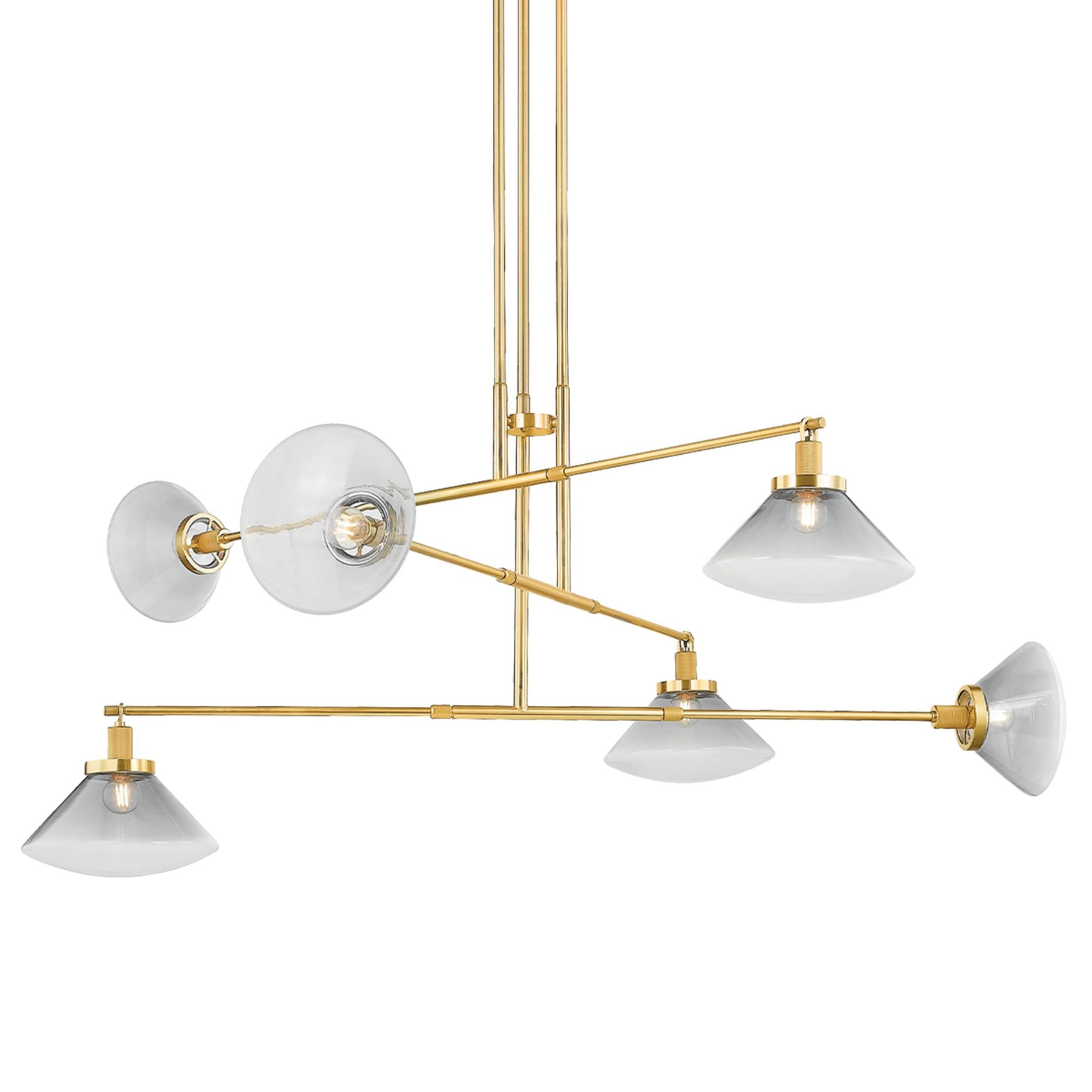 Mendon 6-Light Chandelier in Aged Brass 58L x 58W x 25.5H