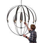 Double Cirque Large Scale Chandelier 12-Light in Dark Smoke