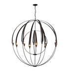 Double Cirque Large Scale Chandelier 12-Light in Dark Smoke