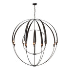 Double Cirque Large Scale Chandelier 12-Light in Dark Smoke