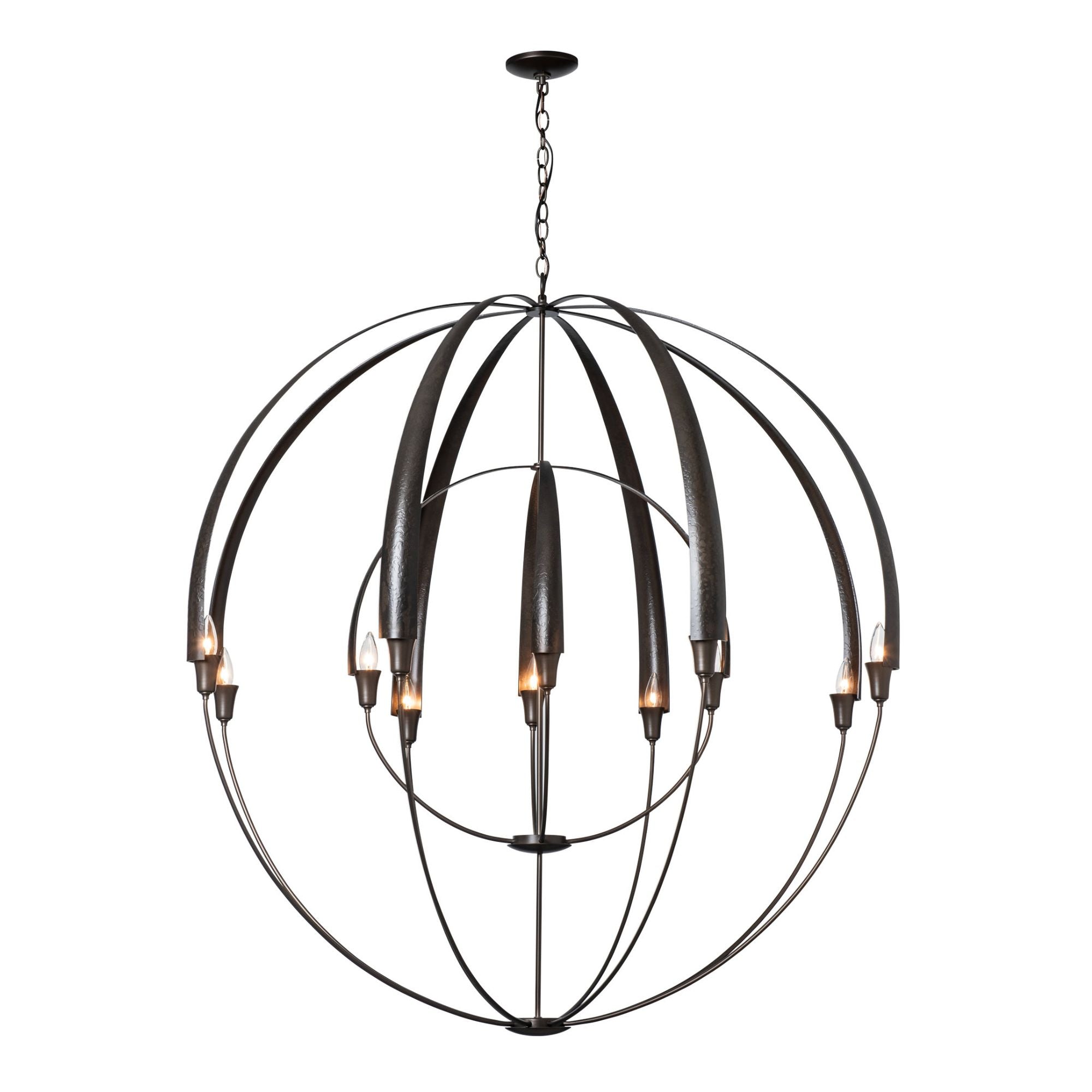 Double Cirque Large Scale Chandelier 12-Light in Dark Smoke
