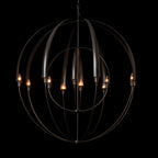 Double Cirque Large Scale Chandelier 12-Light in Dark Smoke