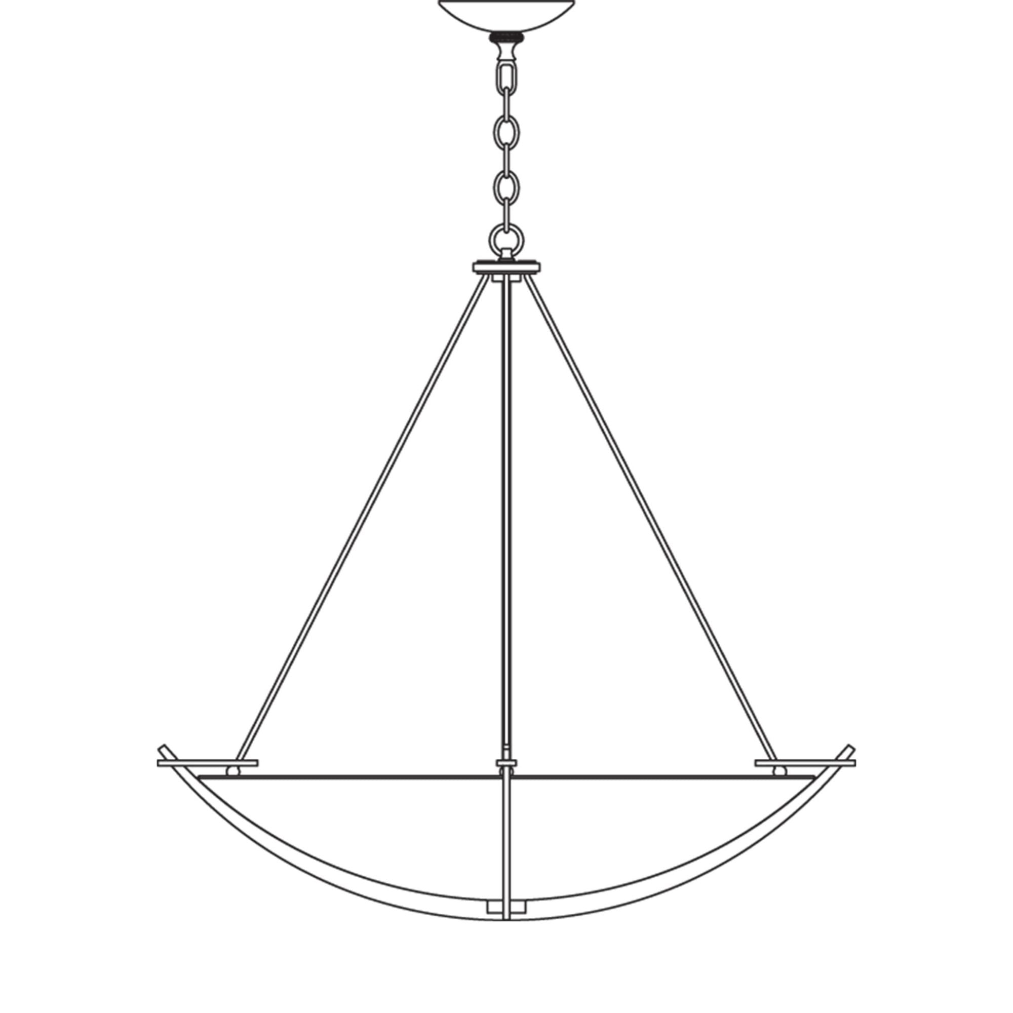 Compass Large Scale Pendant 3-Light Opal Glass (GG) in Dark Smoke