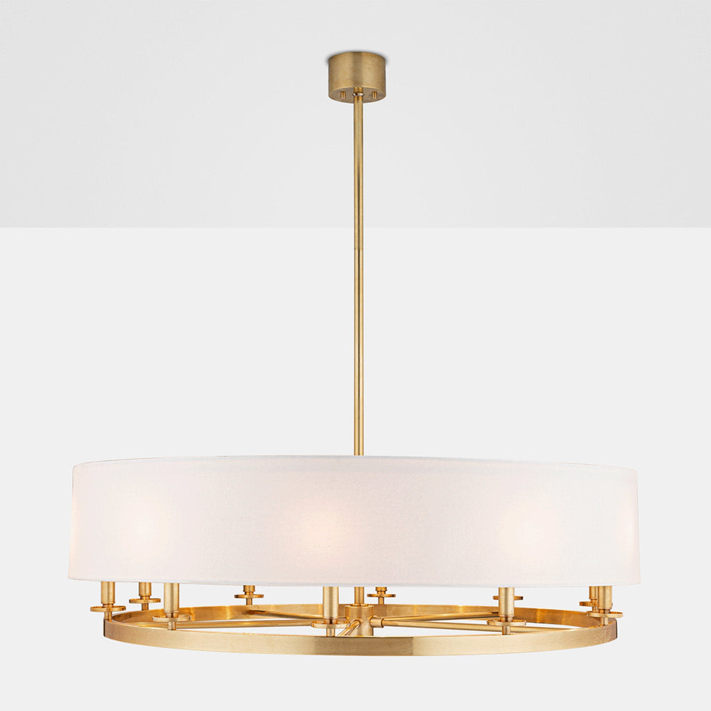 Durham 10-Light Chandelier in Aged Brass 42L x 42W x 14.5H