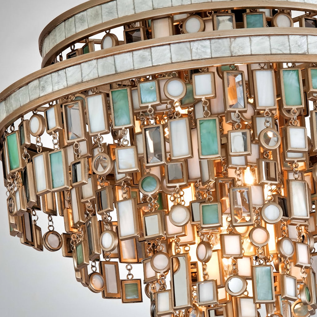 Dolcetti 7-Light Chandelier in Champagne Leaf 18L x 18W x 24.5H