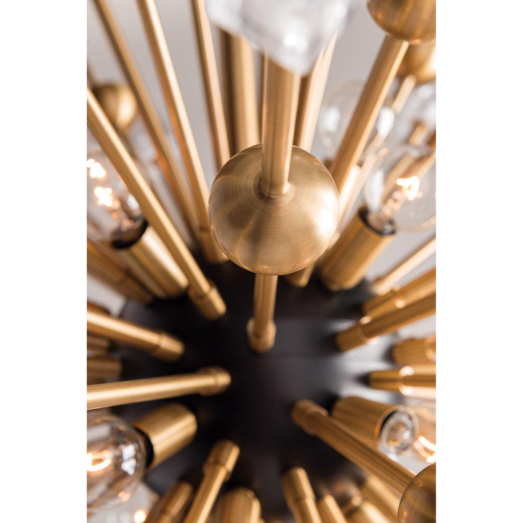 Sparta 18-Light Chandelier in Aged Brass 48L x 48W x 48H