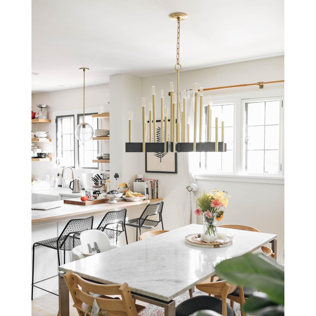 Abrams 18-Light Chandelier in Aged Brass 33.5L x 33.5W x 27.5H