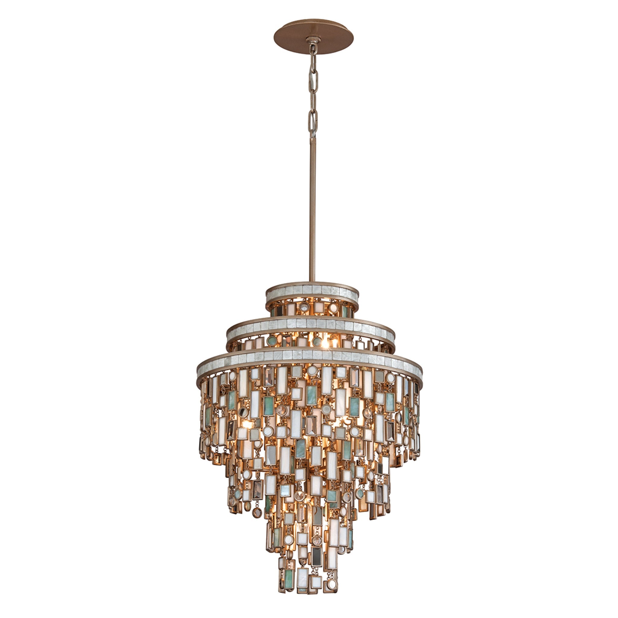 Dolcetti 7-Light Chandelier in Champagne Leaf 18L x 18W x 24.5H