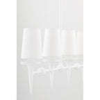 Torch 8-Light Chandelier in White Plaster 48L x 48W x 30.5H