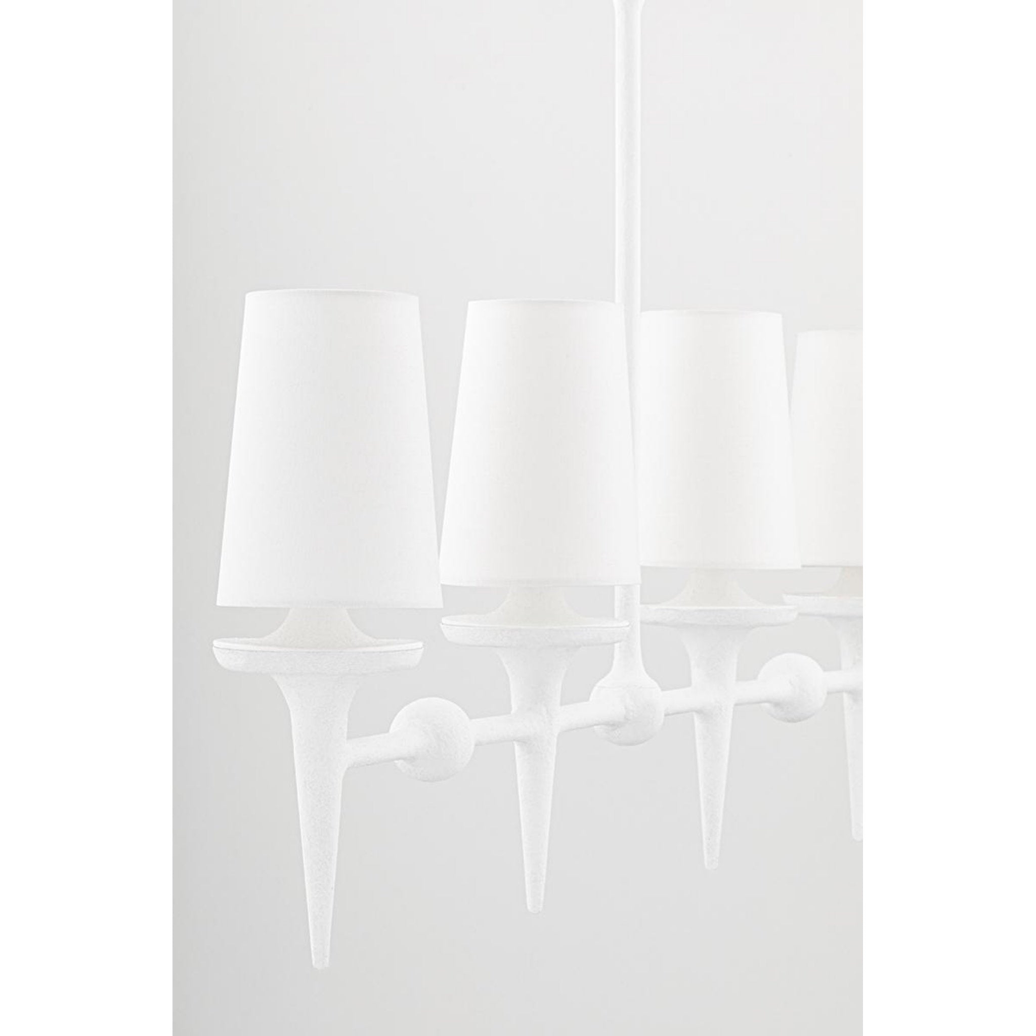 Torch 8-Light Chandelier in White Plaster 48L x 48W x 30.5H