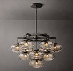 Cabrette Clear Glass Round Chandelier 36"