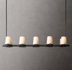 Pauillac Fabric Shade Linear Chandelier 49"