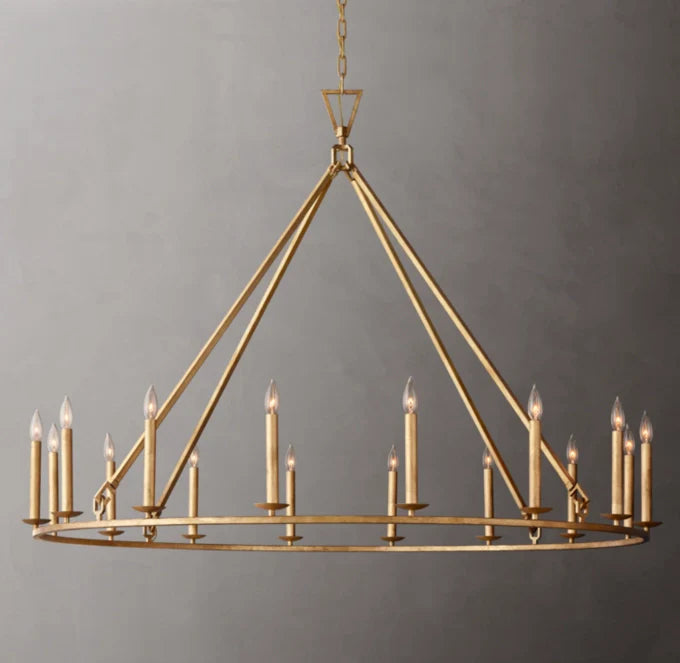 19TH C. ENGLISH OPENWORK ROUND CHANDELIER 60"
