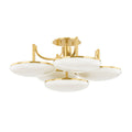 Bregman 5-Light Semi Flush in Aged Brass 30.75L x 30.75W x 14H