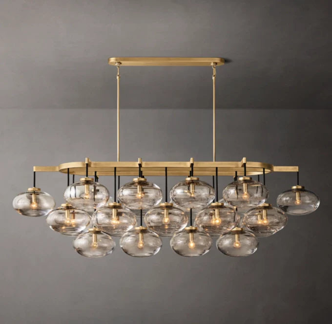 Cabrette Clear Glass Linear Chandelier 72"