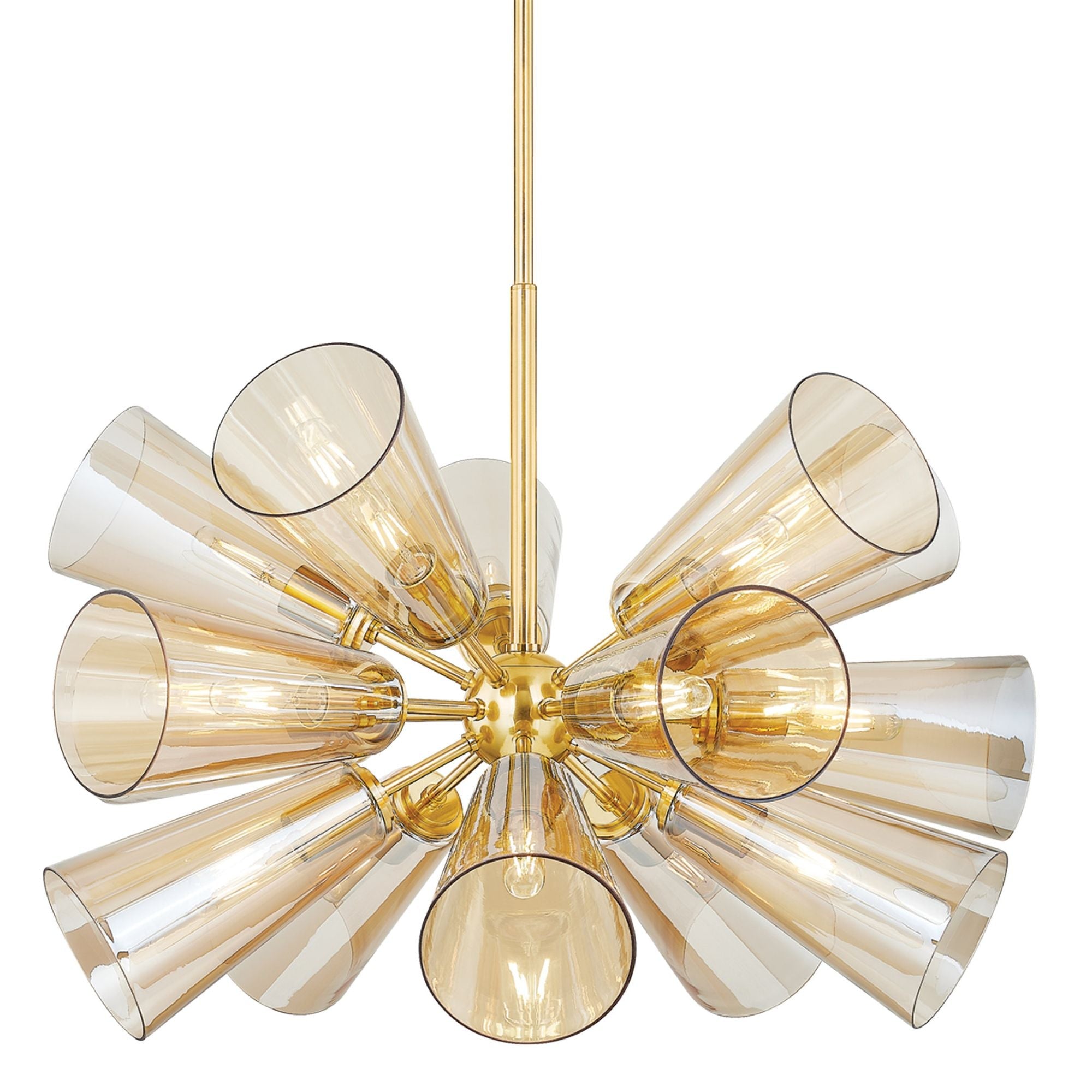 Hartwood 15-Light Chandelier in Aged Brass 32L x 32W x 24H