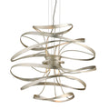 Calligraphy 2-Light Chandelier in Silver Leaf Polished Stainless 26L x 26W x 24H