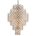 Tiara 17-Light Chandelier in Stria Gold Leaf/Stainless Steel 44.75L x 44.75W x 64.5H