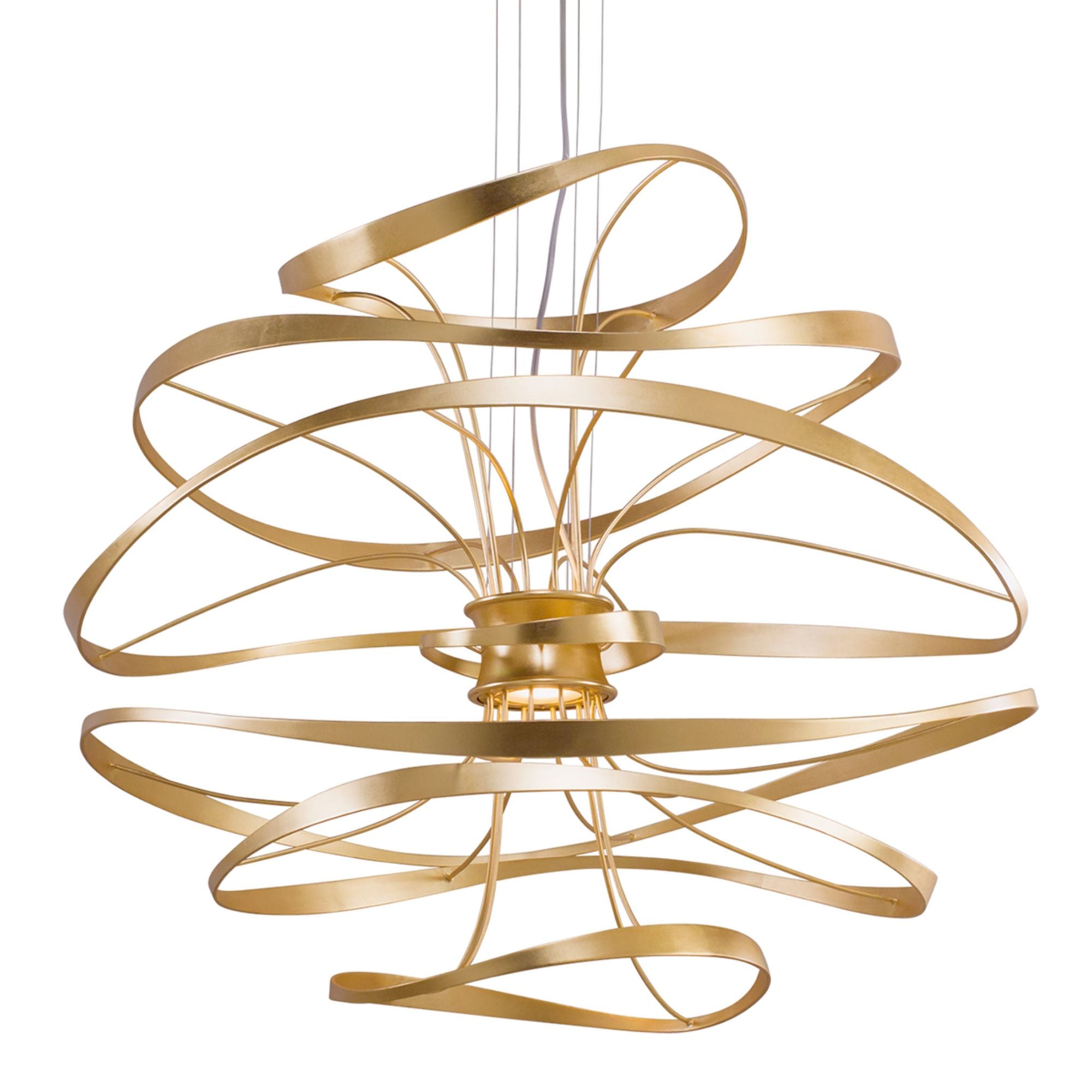 Calligraphy 2-Light Chandelier in Stainless Steel 42L x 42W x 38.5H