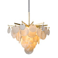 Serenity 1-Light Chandelier in Gold Leaf W Polished Stainless 28L x 28W x 21.5H