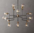 Bistro Globe Clear Glass Chandelier 56"