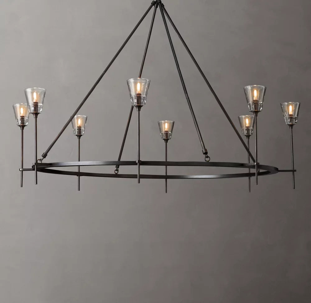 Torche De Verre Round Chandelier 58"