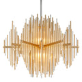 Theory 2-Light Chandelier in Gold Leaf/Stainless Steel 40W x 32.75H