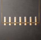 Ravelle Linear Milk Glass Chandelier 59"