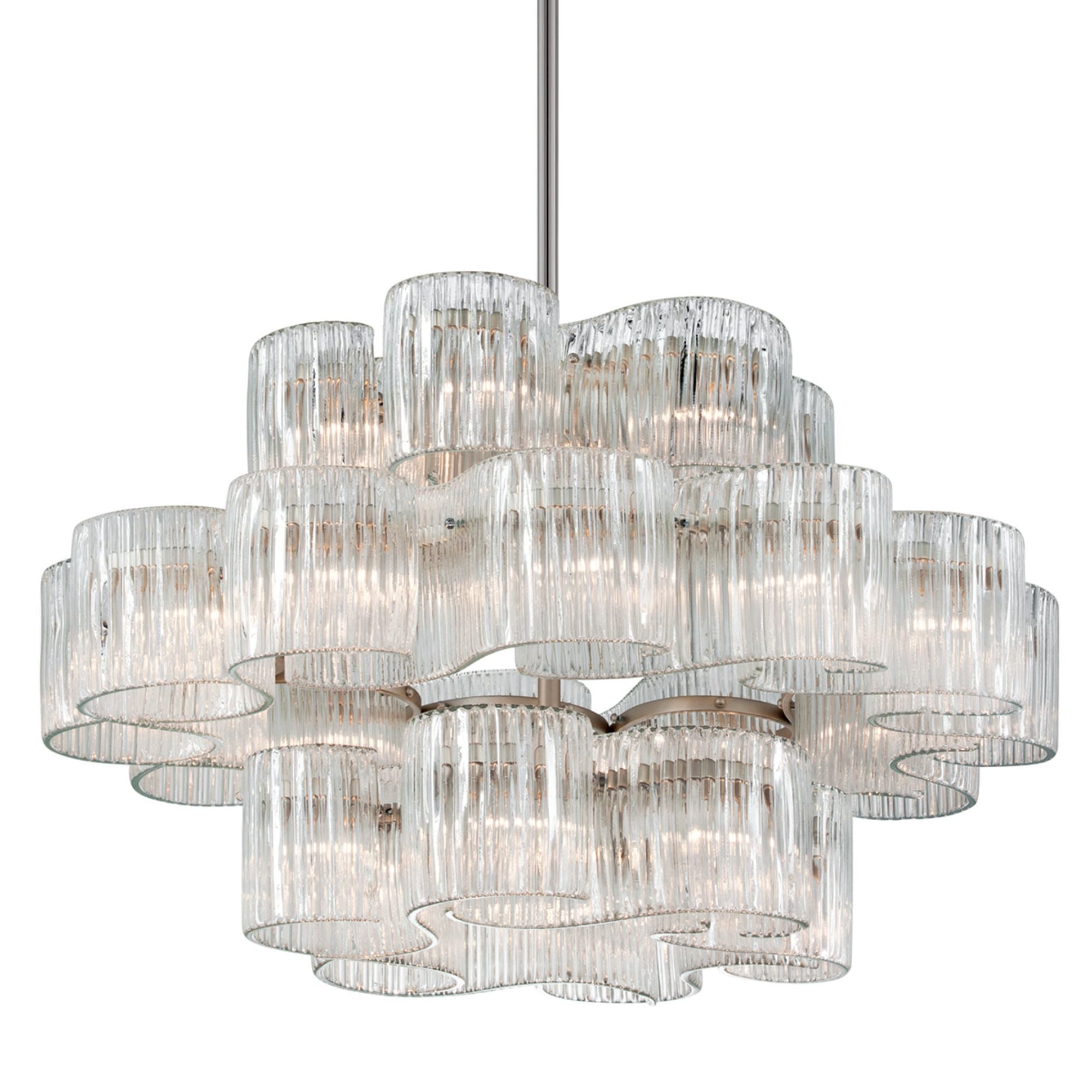 Circo 24-Light Chandelier in Satin Silver Leaf 45.5L x 45.5W x 29.25H