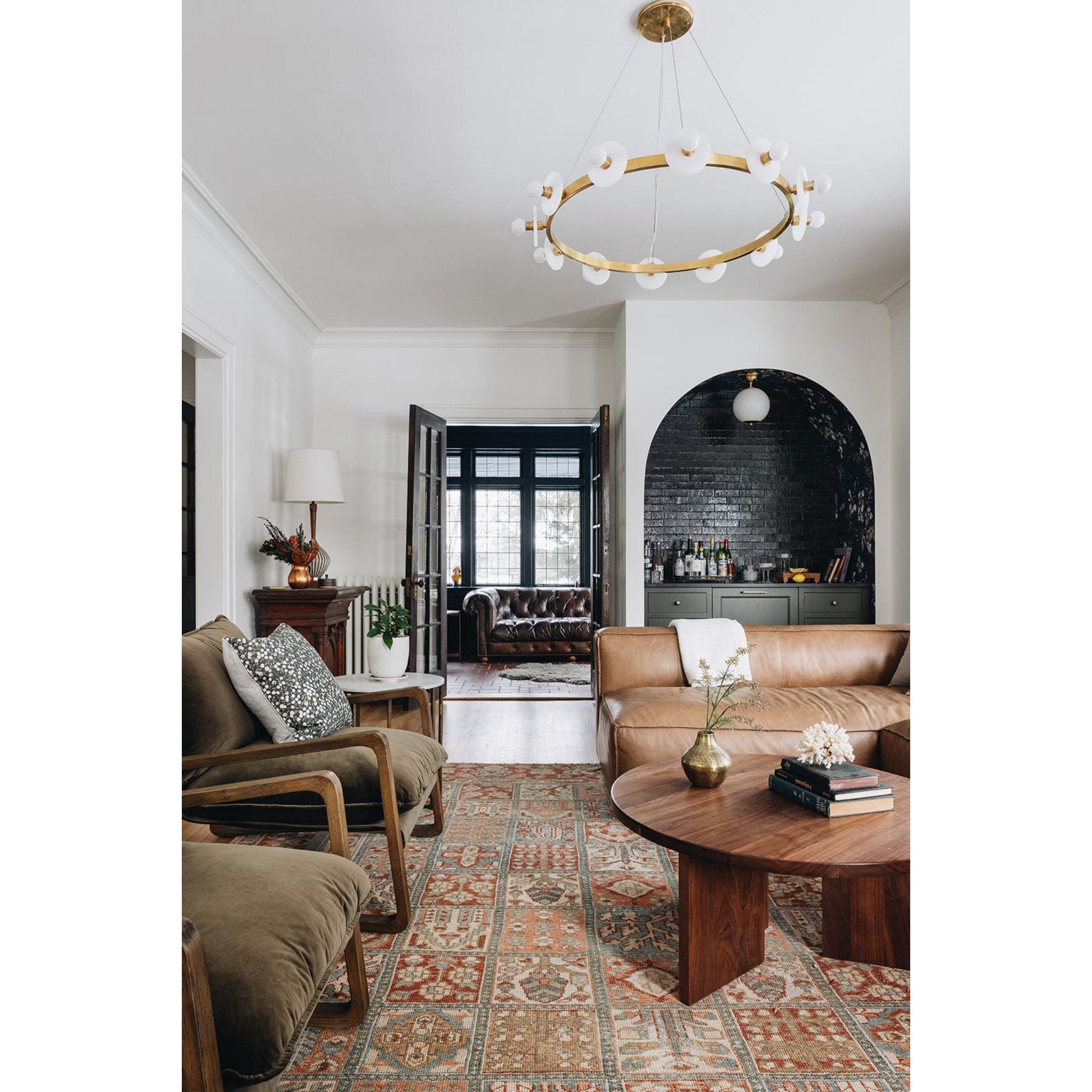 Austen 12-Light Chandelier in Aged Brass 40L x 40W x 18H
