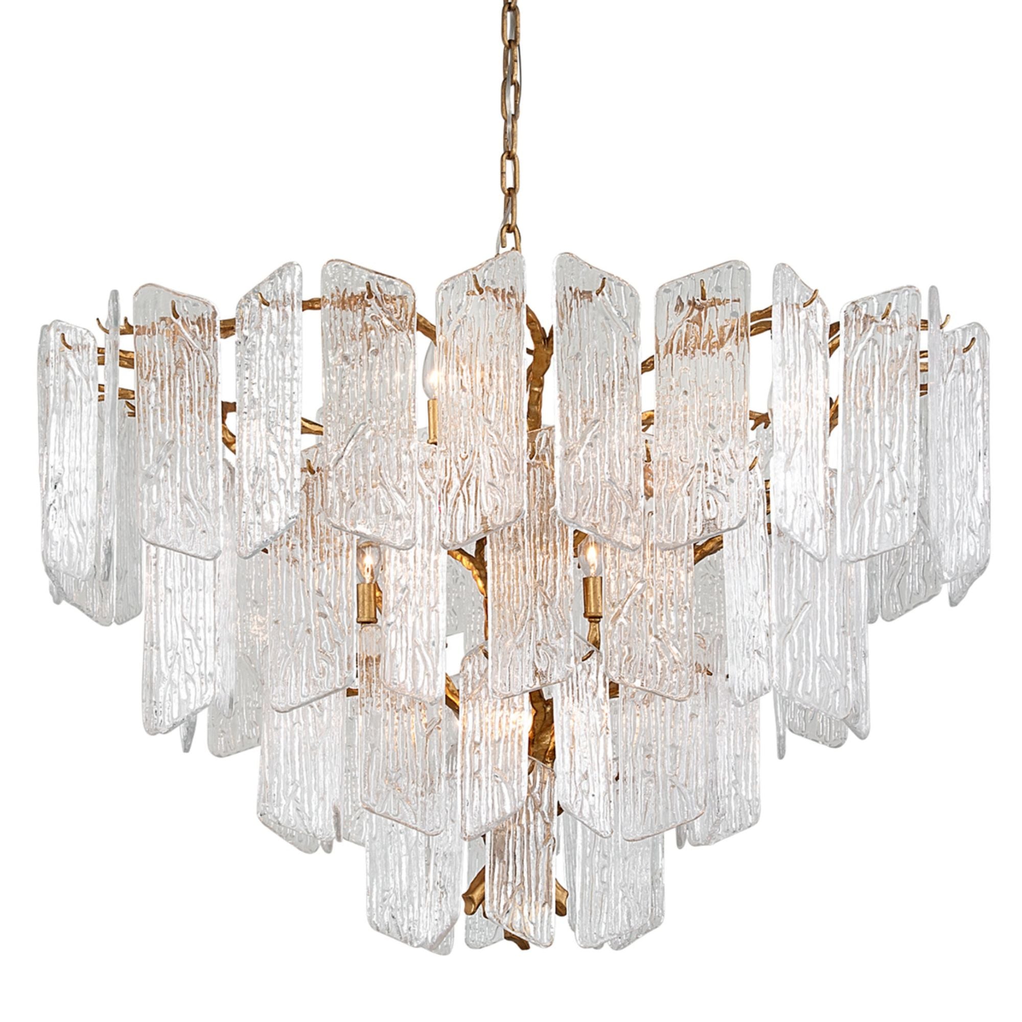 Piemonte 12-Light Chandelier in Gold Leaf 43.5L x 43.5W x 33.5H