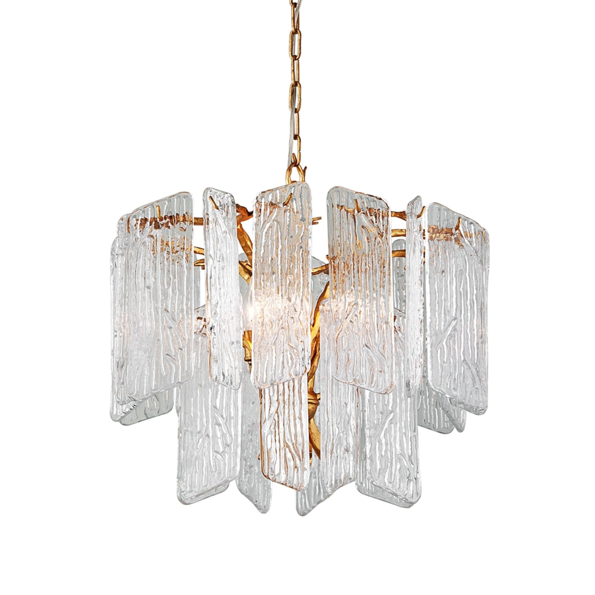 Piemonte 4-Light Chandelier in Gold Leaf 24.25L x 24.25W x 22H