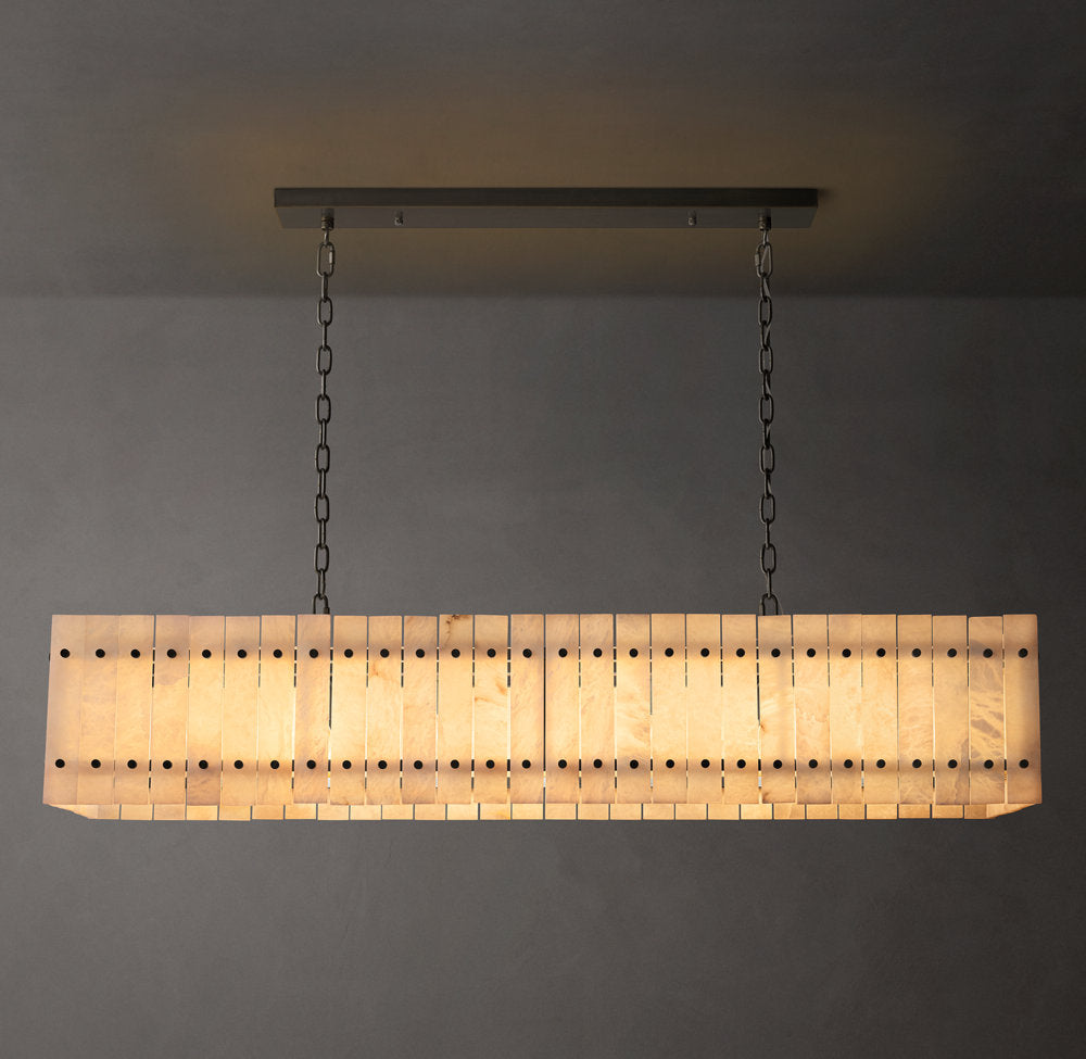 San Marco Alabaster Linear Chandelier 54"