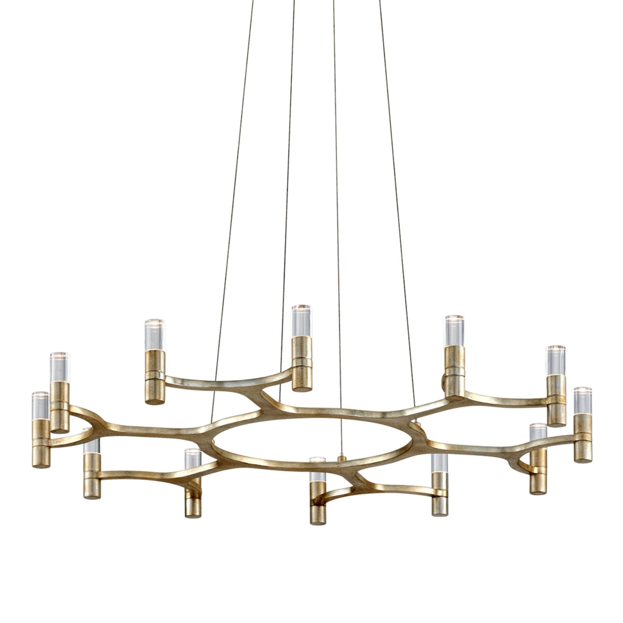 Nexus 12-Light Chandelier in Warm Silver Leaf 38L x 38W x 5.25H