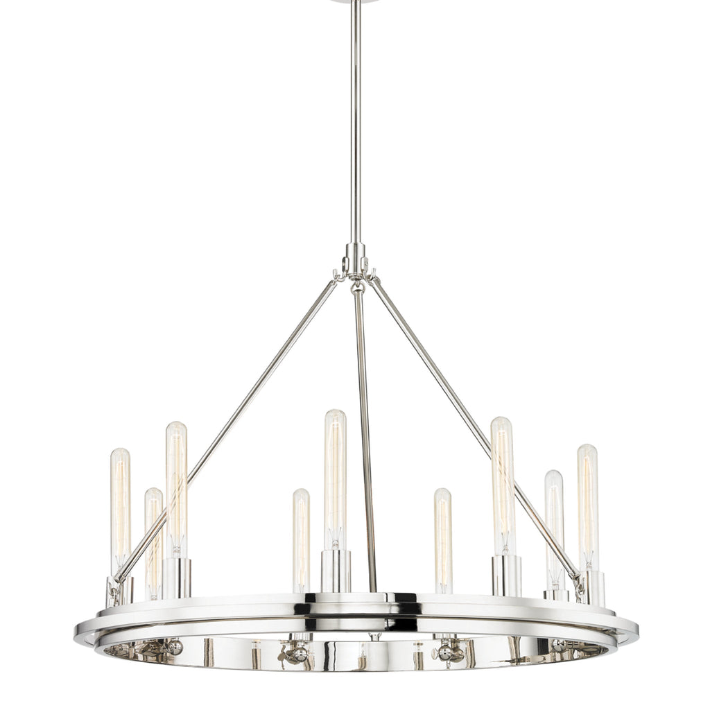 Chambers 9-Light Chandelier in Polished Nickel 32L x 32W x 28H