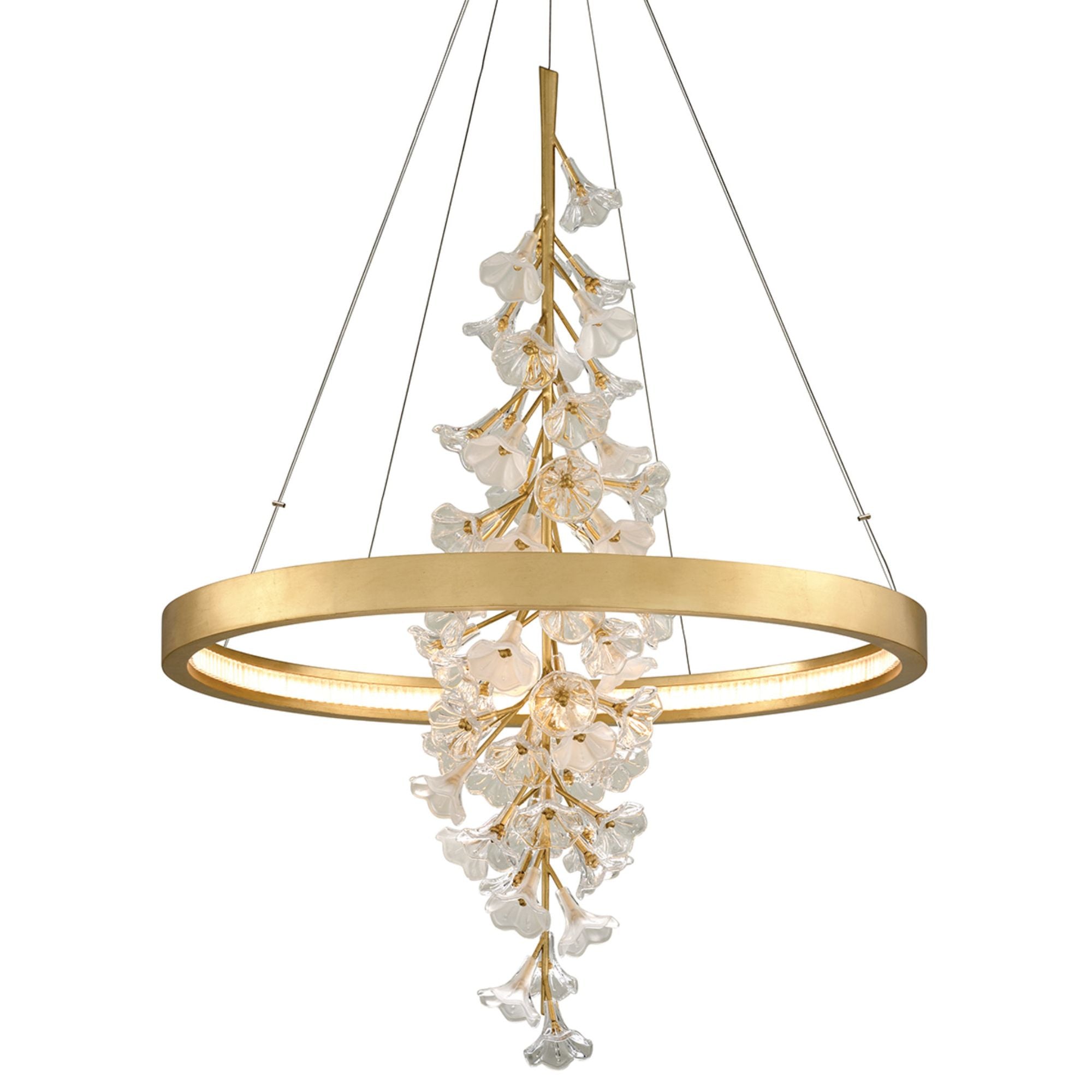 Jasmine 1-Light Chandelier in Gold Leaf 36W x 50H
