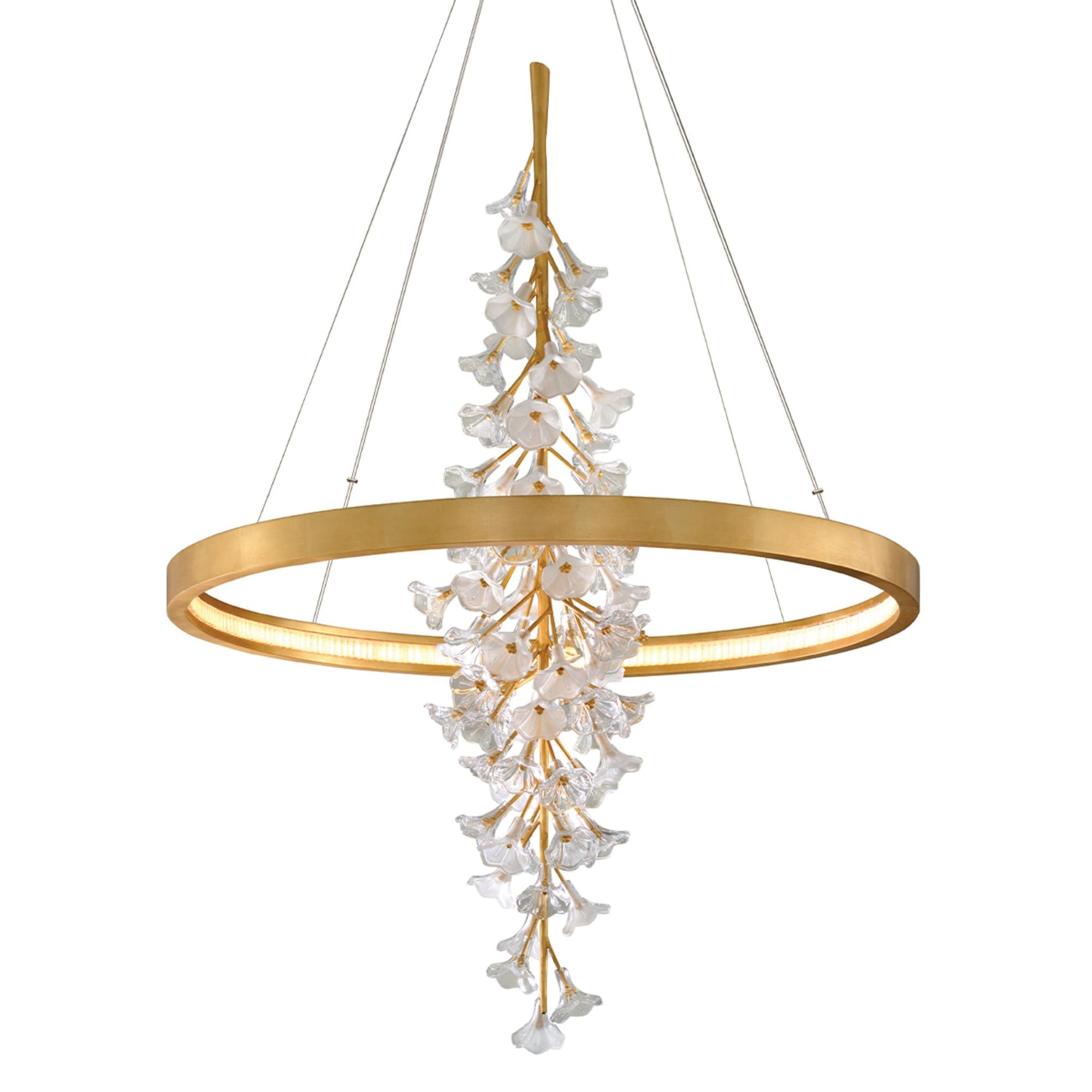 Jasmine 1-Light Chandelier in Gold Leaf 44W x 60H