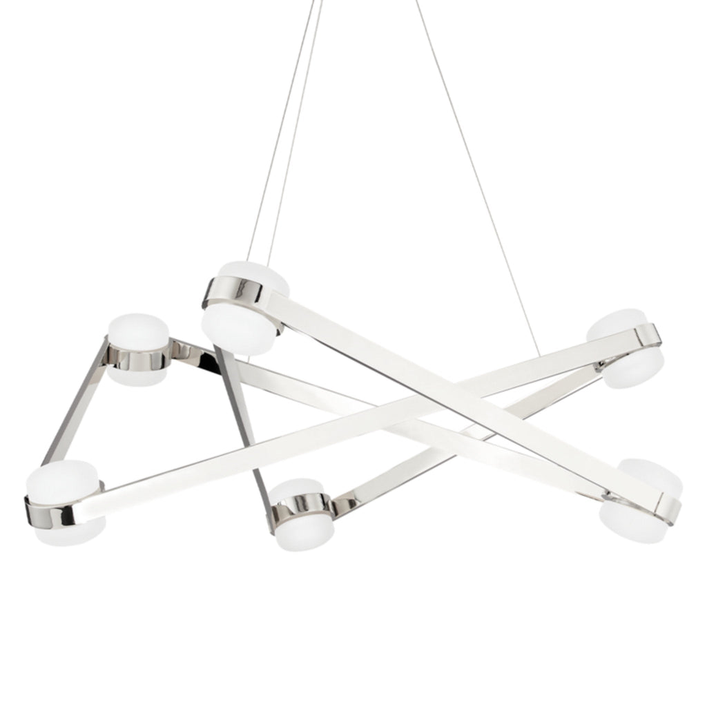 Orbit 6-Light Chandelier in Polished Nickel 38L x 38W x 13.75H