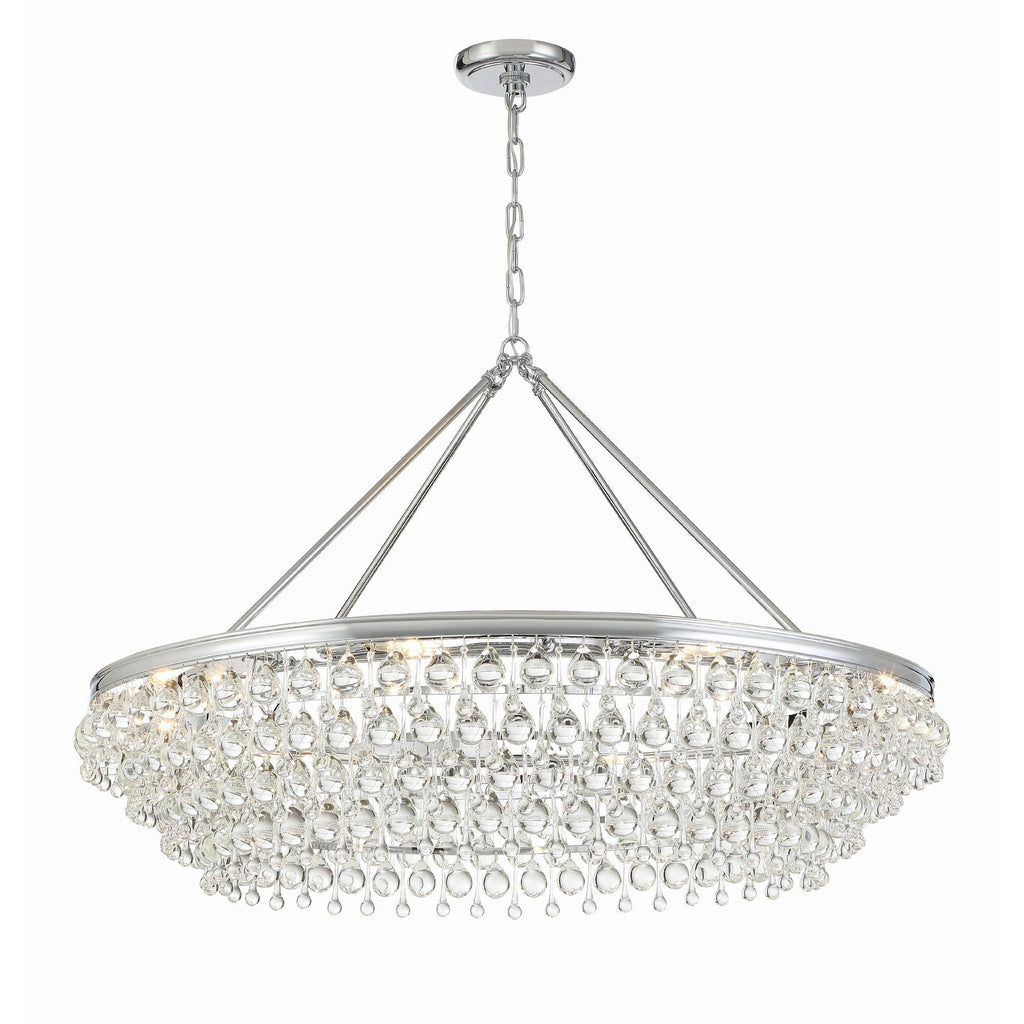 Calypso 40'' Crystal Teardrop Polished Chrome Chandelier Silver 40"W x 25.75"H x 40"D