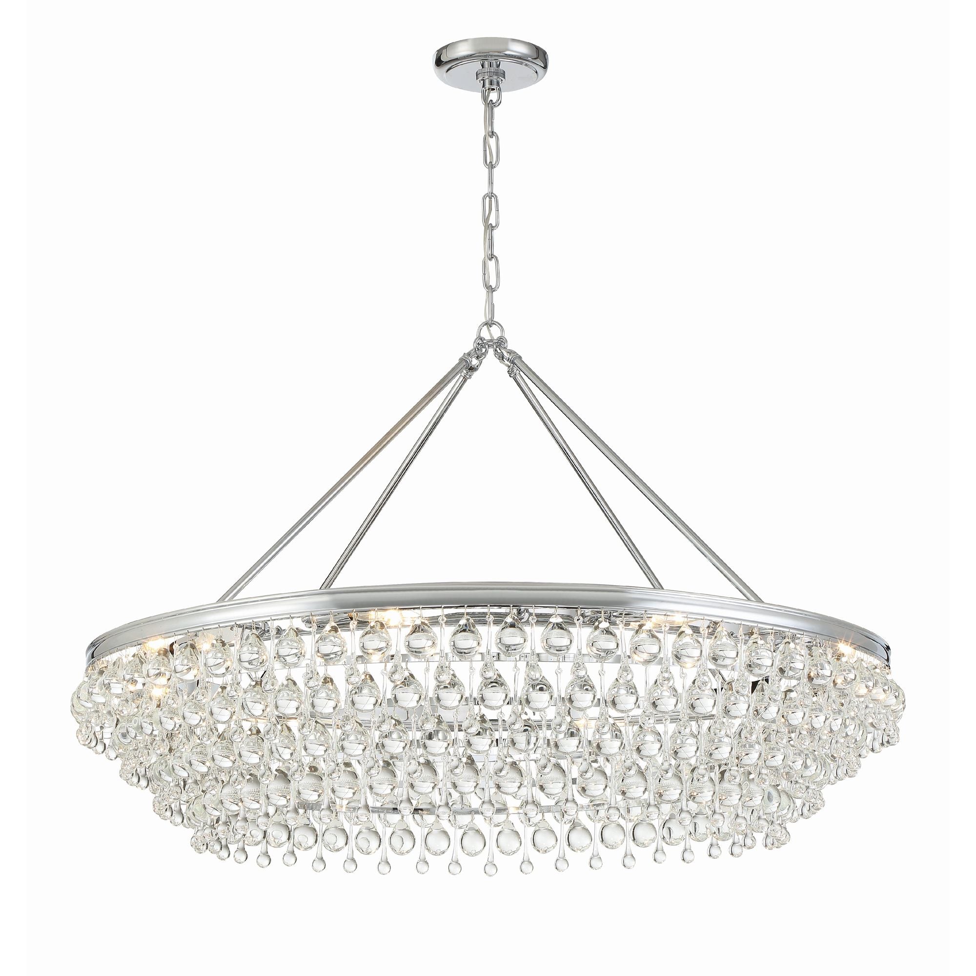 Calypso 40'' Crystal Teardrop Polished Chrome Chandelier Silver 40"W x 25.75"H x 40"D