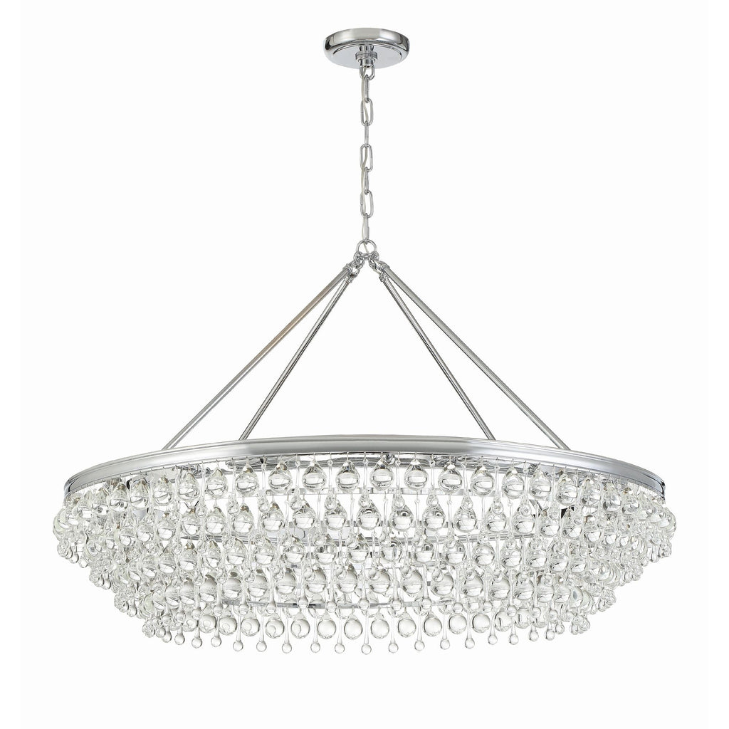 Calypso 40'' Crystal Teardrop Polished Chrome Chandelier Silver 40"W x 25.75"H x 40"D