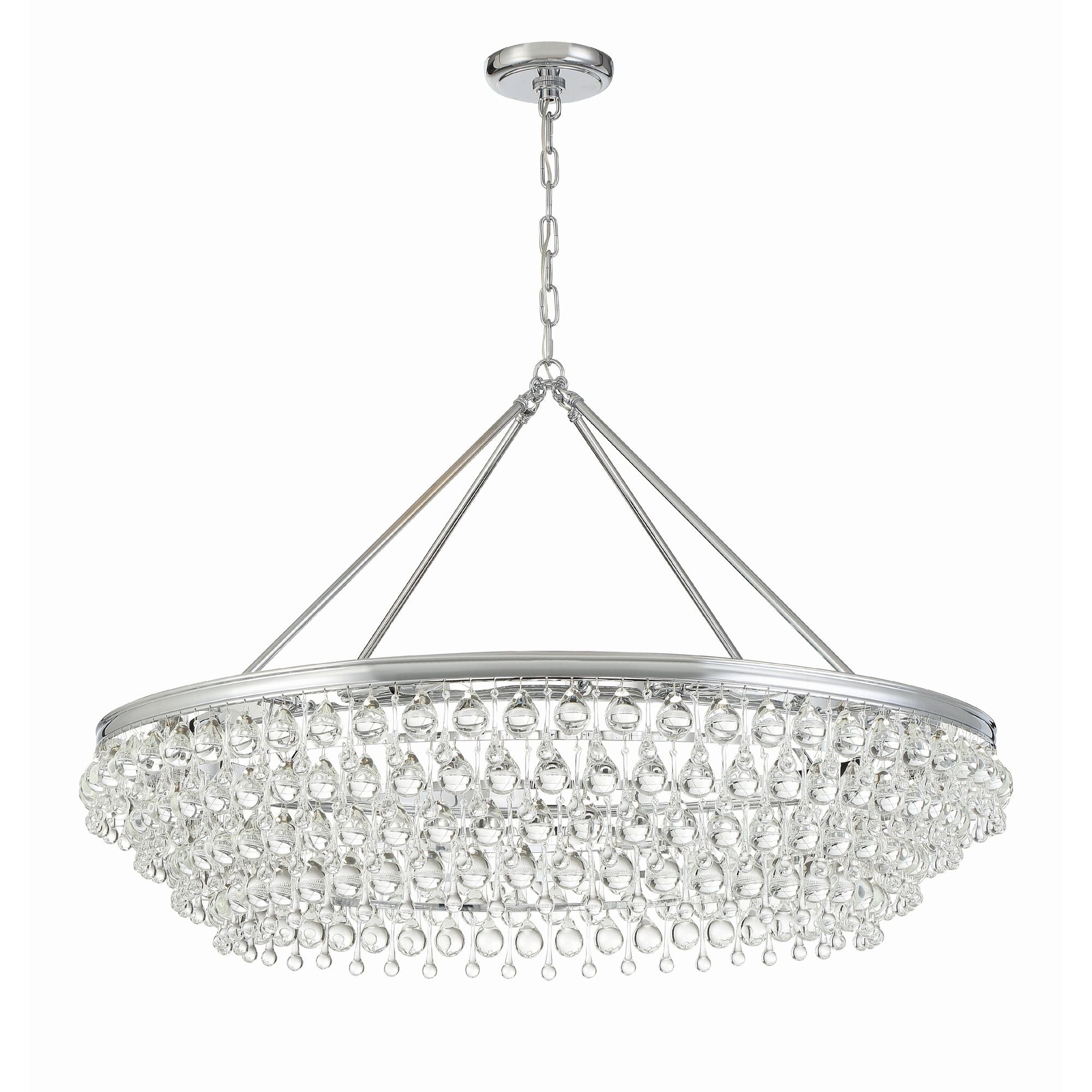 Calypso 40'' Crystal Teardrop Polished Chrome Chandelier Silver 40"W x 25.75"H x 40"D