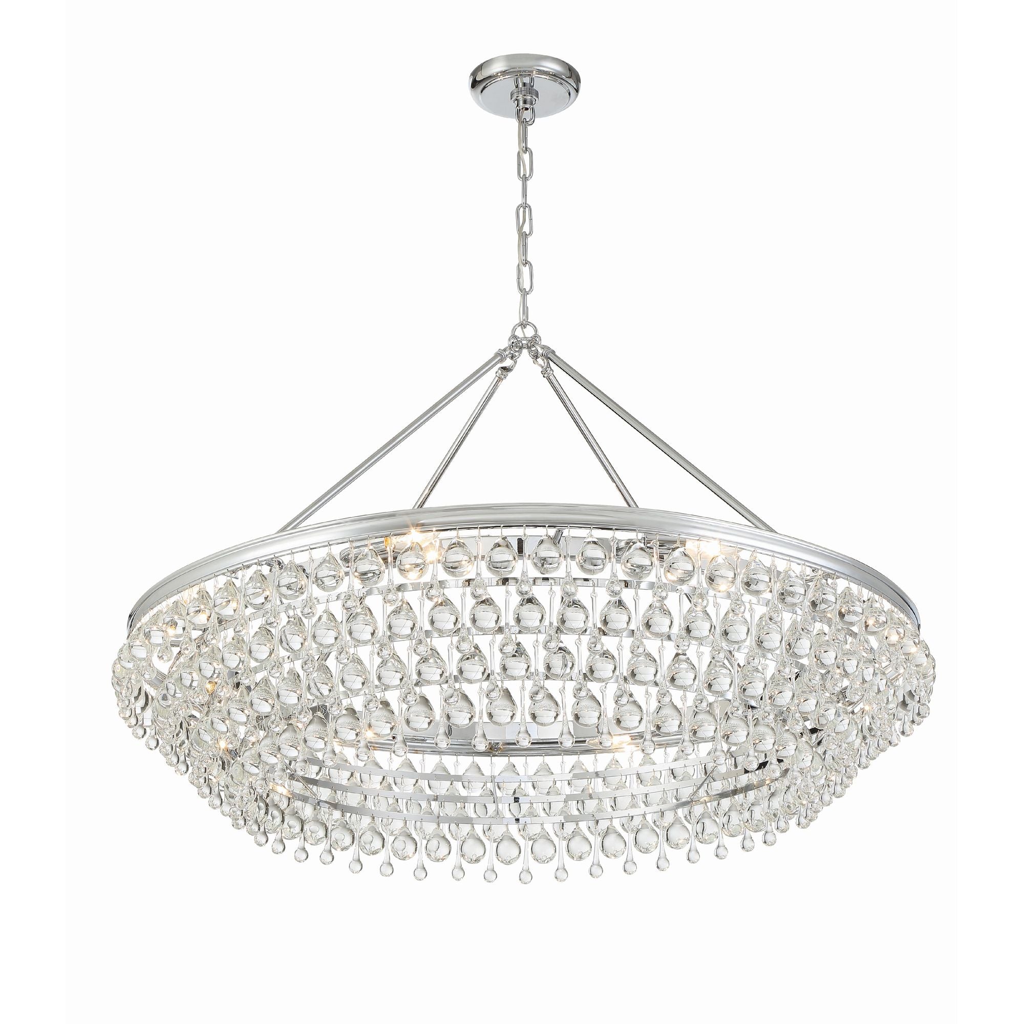 Calypso 40'' Crystal Teardrop Polished Chrome Chandelier Silver 40"W x 25.75"H x 40"D