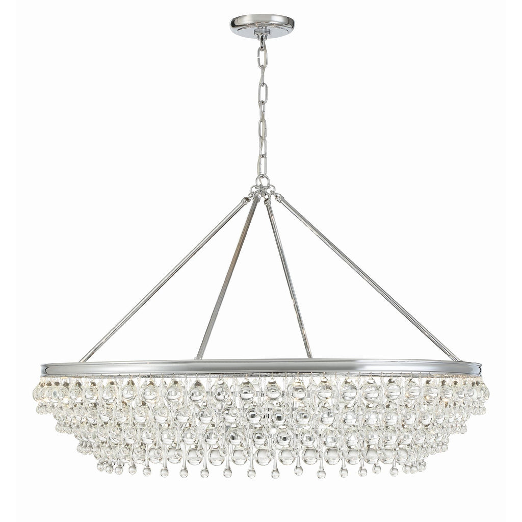 Calypso 40'' Crystal Teardrop Polished Chrome Chandelier Silver 40"W x 25.75"H x 40"D
